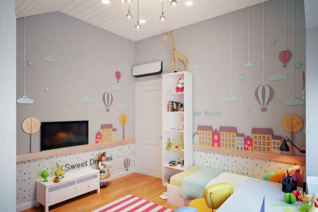 Nursery dalam gaya Scandinavia - trend baru dalam fesyen