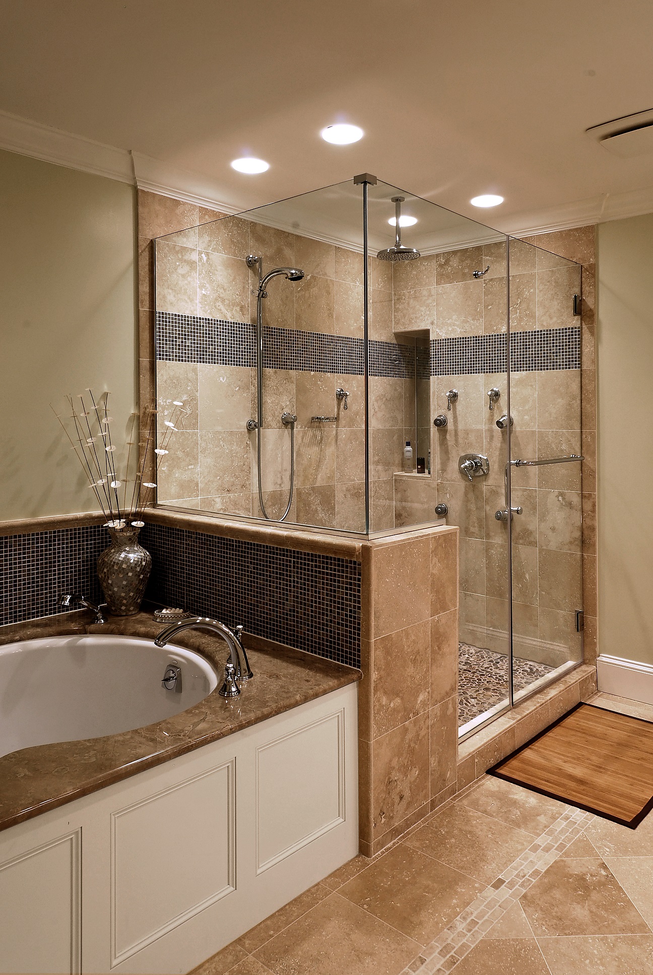 Modern and practical shower cabin in the bathroom