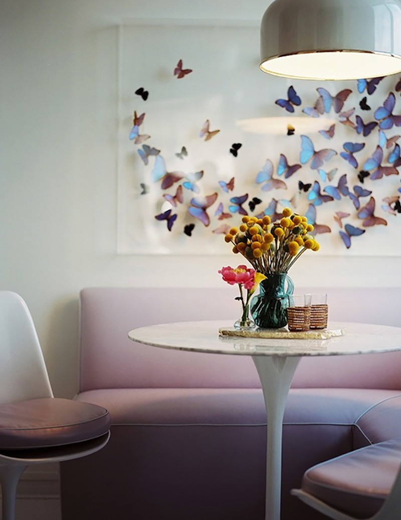 beautiful butterflies in the decor of the nursery