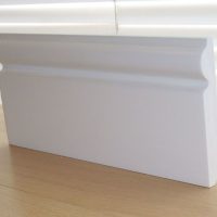 bright skirting board from LDF in the interior of the house photo