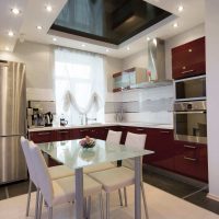 beautiful black ceiling in the interior of the apartment photo