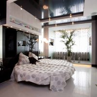 beautiful black ceiling in the interior of the kitchen photo