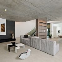 style ceiling with concrete in the room photo