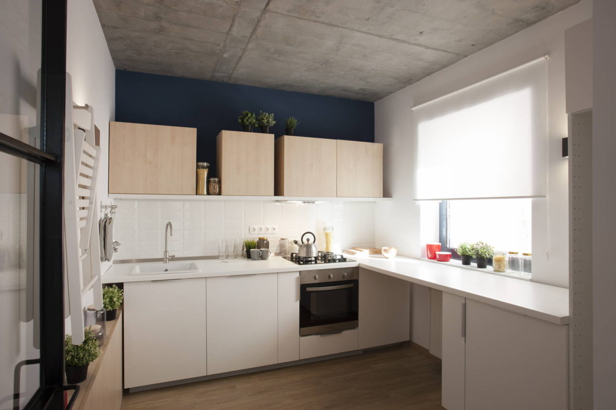 interior ceiling with concrete in the apartment