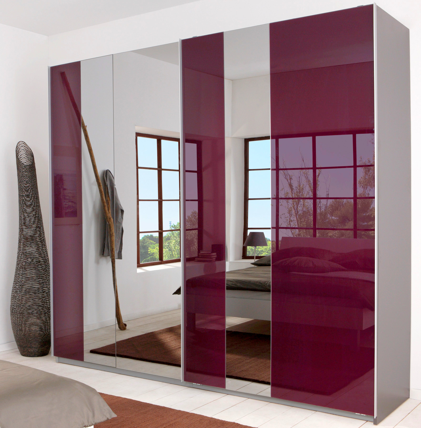 wooden wardrobe hallway interior