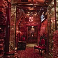 steampunk kitchen interior with antique effect photo