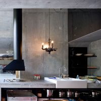 interior ceiling with concrete in the kitchen picture