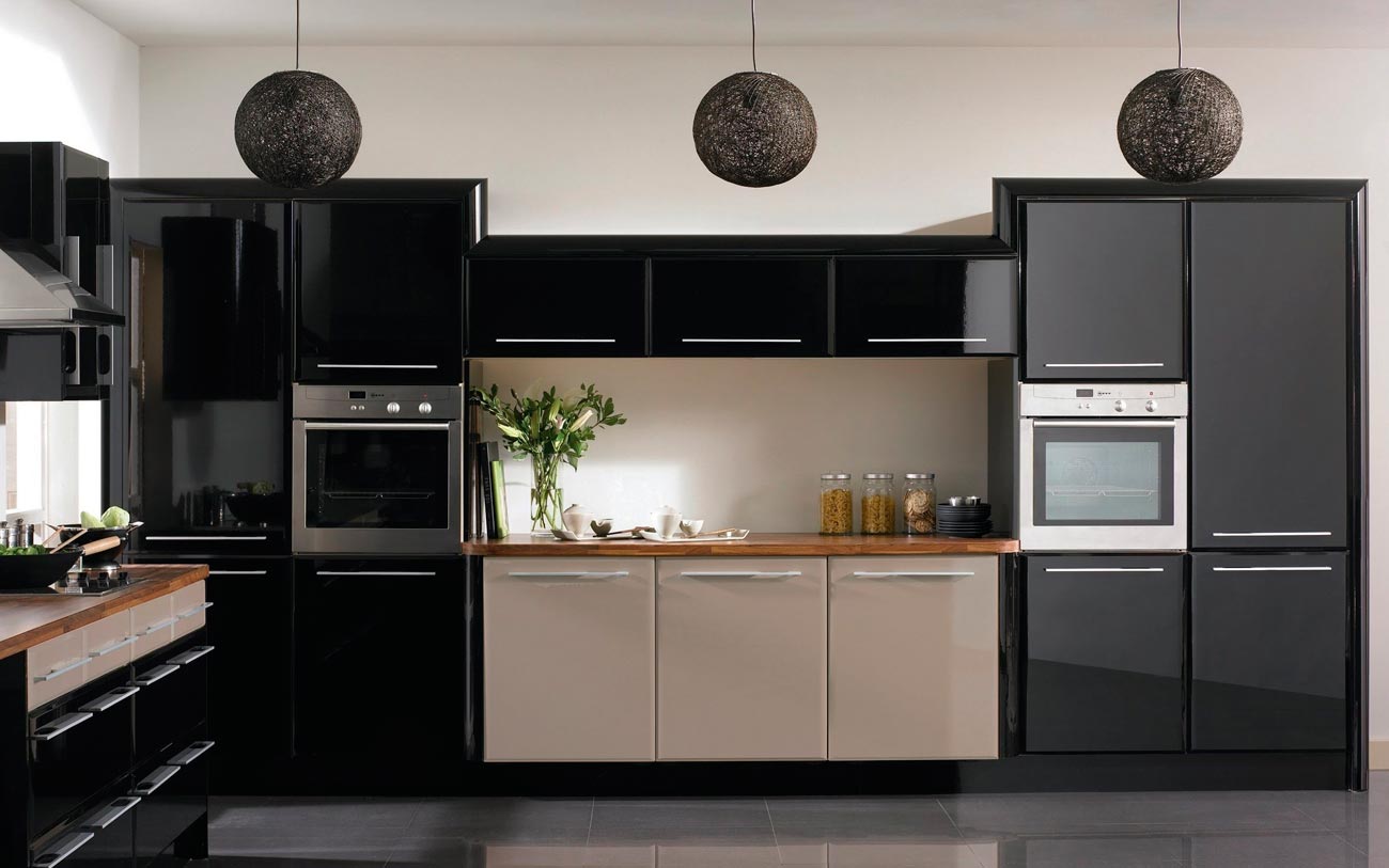 beautiful room interior in black color