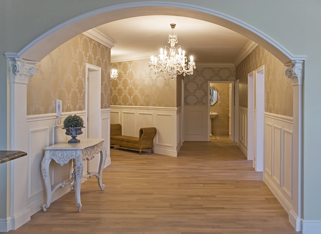 light arch in the interior of the living room