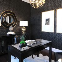 beautiful dark wallpaper in the style of the living room photo