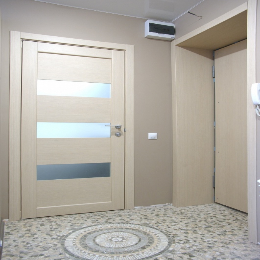 bright white oak in the interior of the kitchen