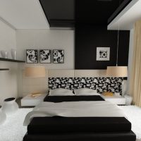 wooden black ceiling in the decor of the apartment picture