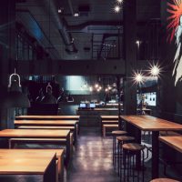 beautiful black ceiling in the interior of the kitchen picture