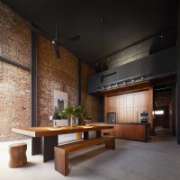 beautiful black ceiling in the decor of the bedroom photo