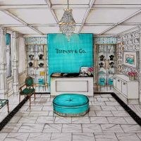 bright tiffany color in corridor design picture