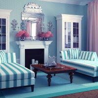 bright apartment style in turquoise color picture