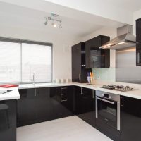 light white kitchen interior with a touch of yellow photo