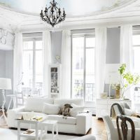 bright french style living room design photo