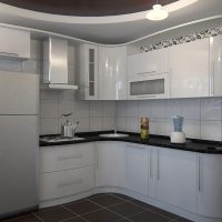 bright style of white kitchen with a touch of pink photo