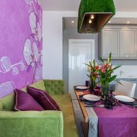 bright style hallway in fuchsia color photo