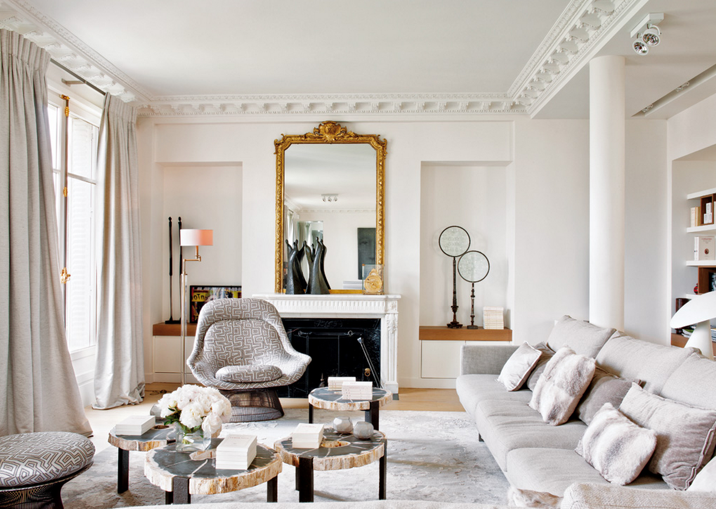 bright interior of the apartment in french style