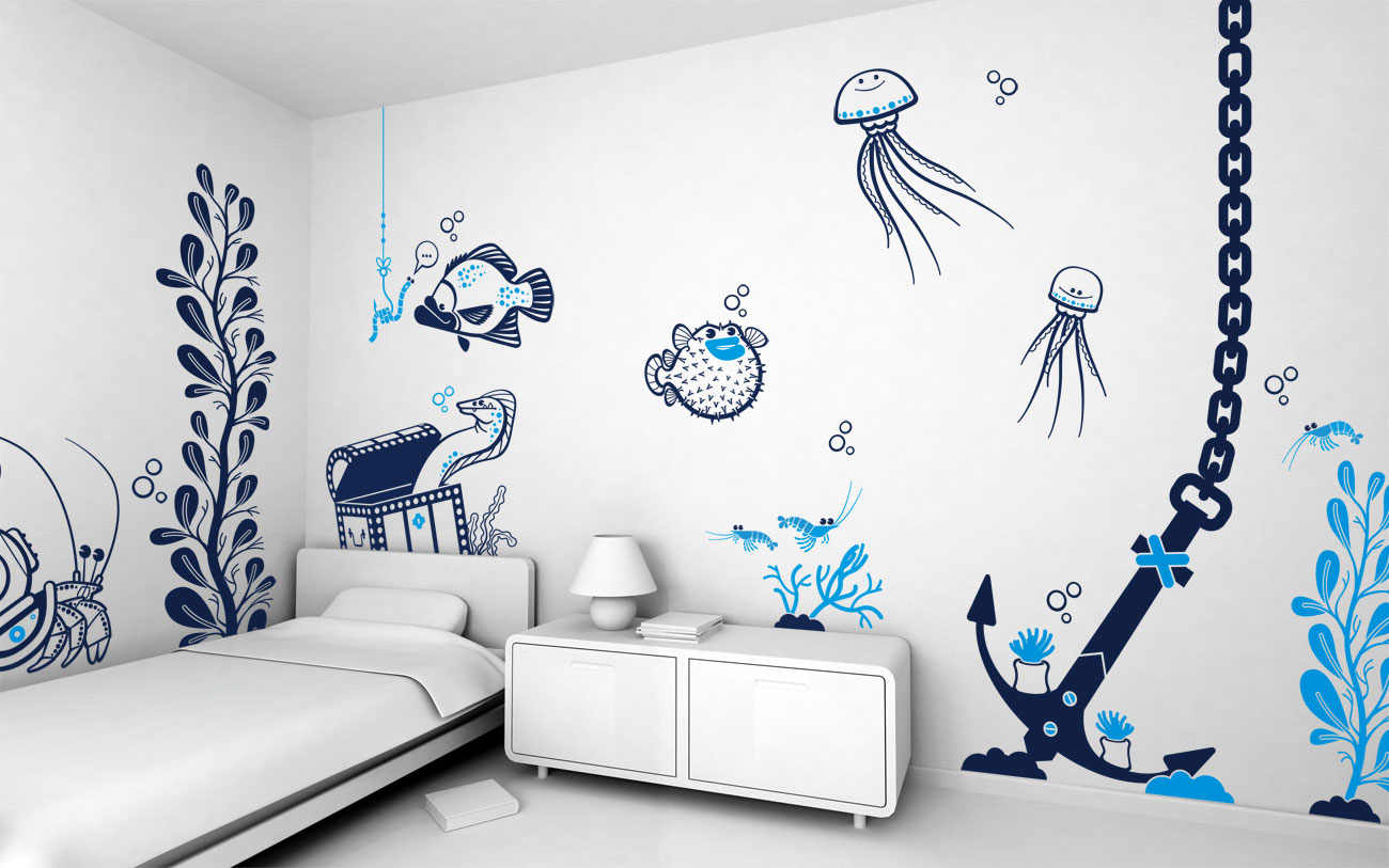 beautiful stencil in bedroom design