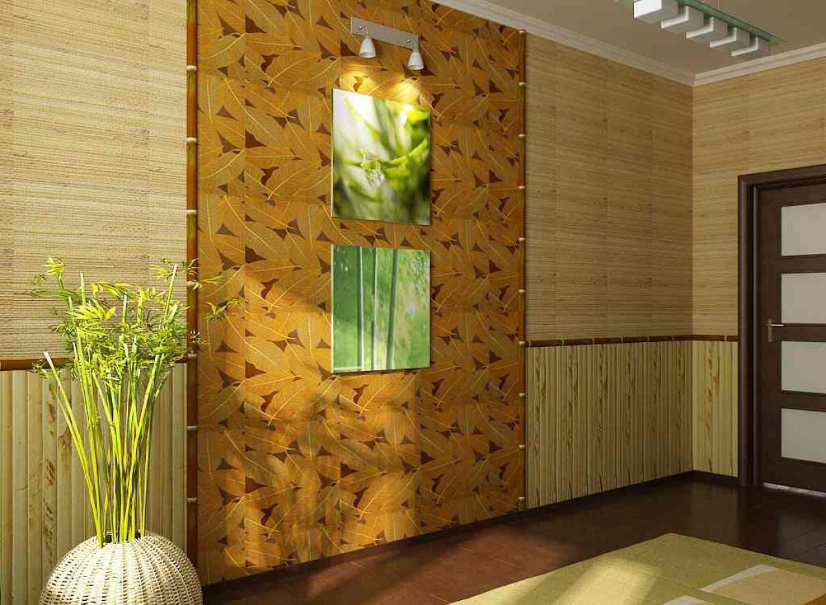 corridor style bamboo wallpaper