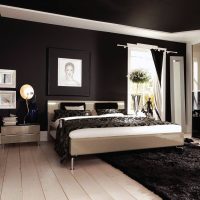 wooden black ceiling in the interior of the house picture