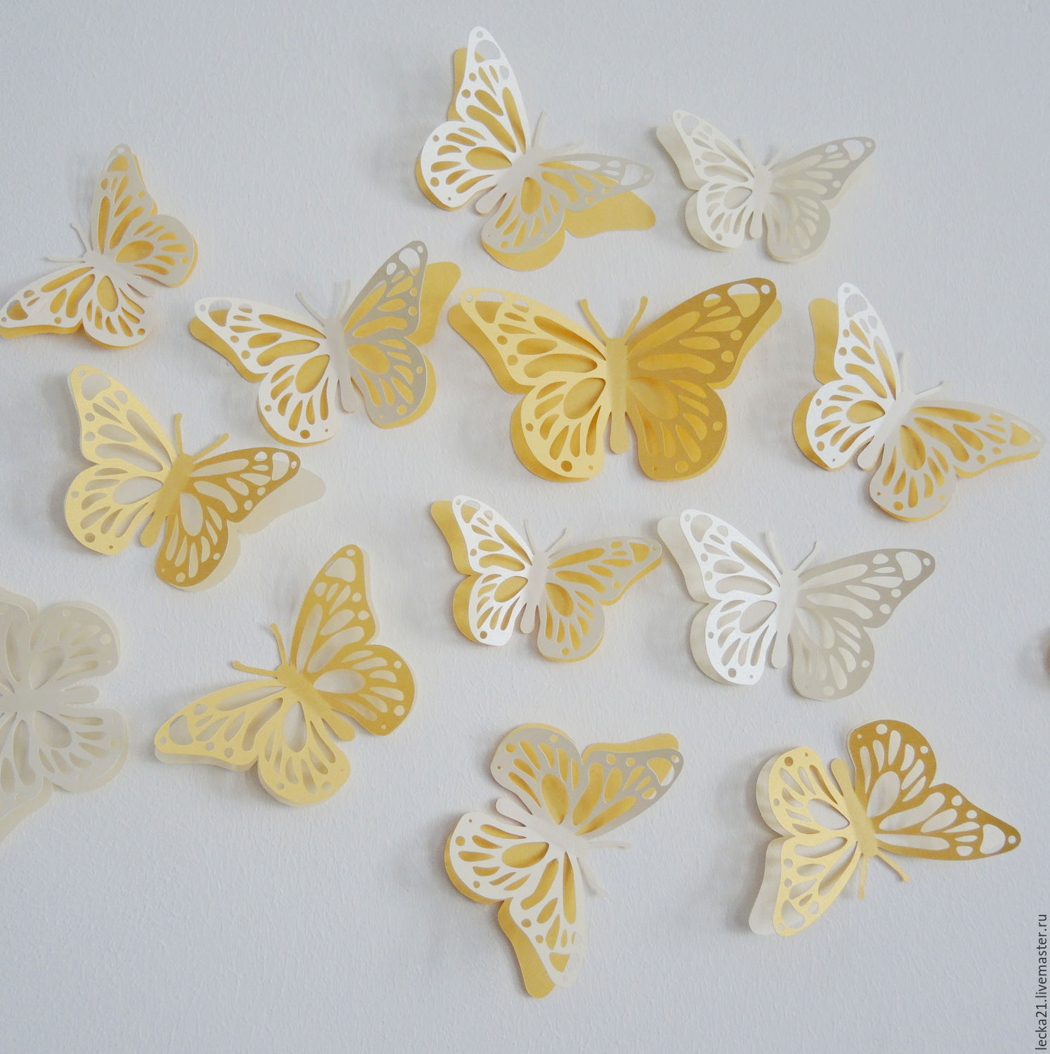 beautiful butterflies in the interior of the nursery