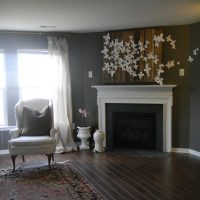 unusual butterflies in the interior of the kitchen photo