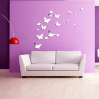 unusual butterflies in the design of the bedroom photo