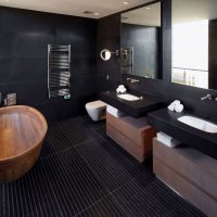 unusual design of the apartment in black color picture