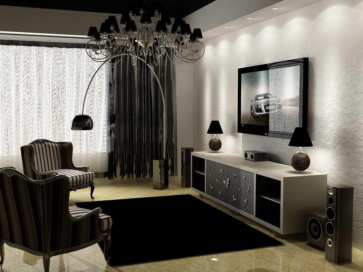 beautiful design of the hallway in black