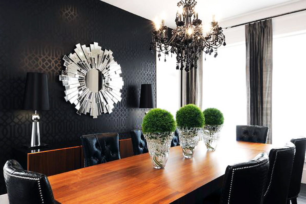 unusual room decor in black