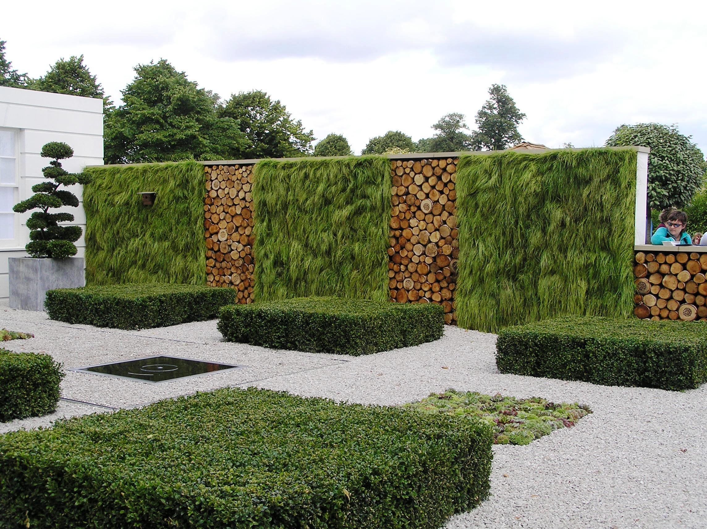 beautiful landscaping of the courtyard in the English style with trees