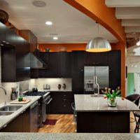 beautiful interior of the hallway in black color photo