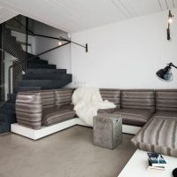 beautiful style living room in black and white color picture