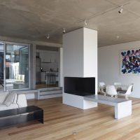 ceiling design with concrete mortar in the room photo