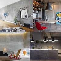 ceiling design with concrete mortar in the house photo