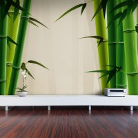 blinds with bamboo in the bedroom interior photo