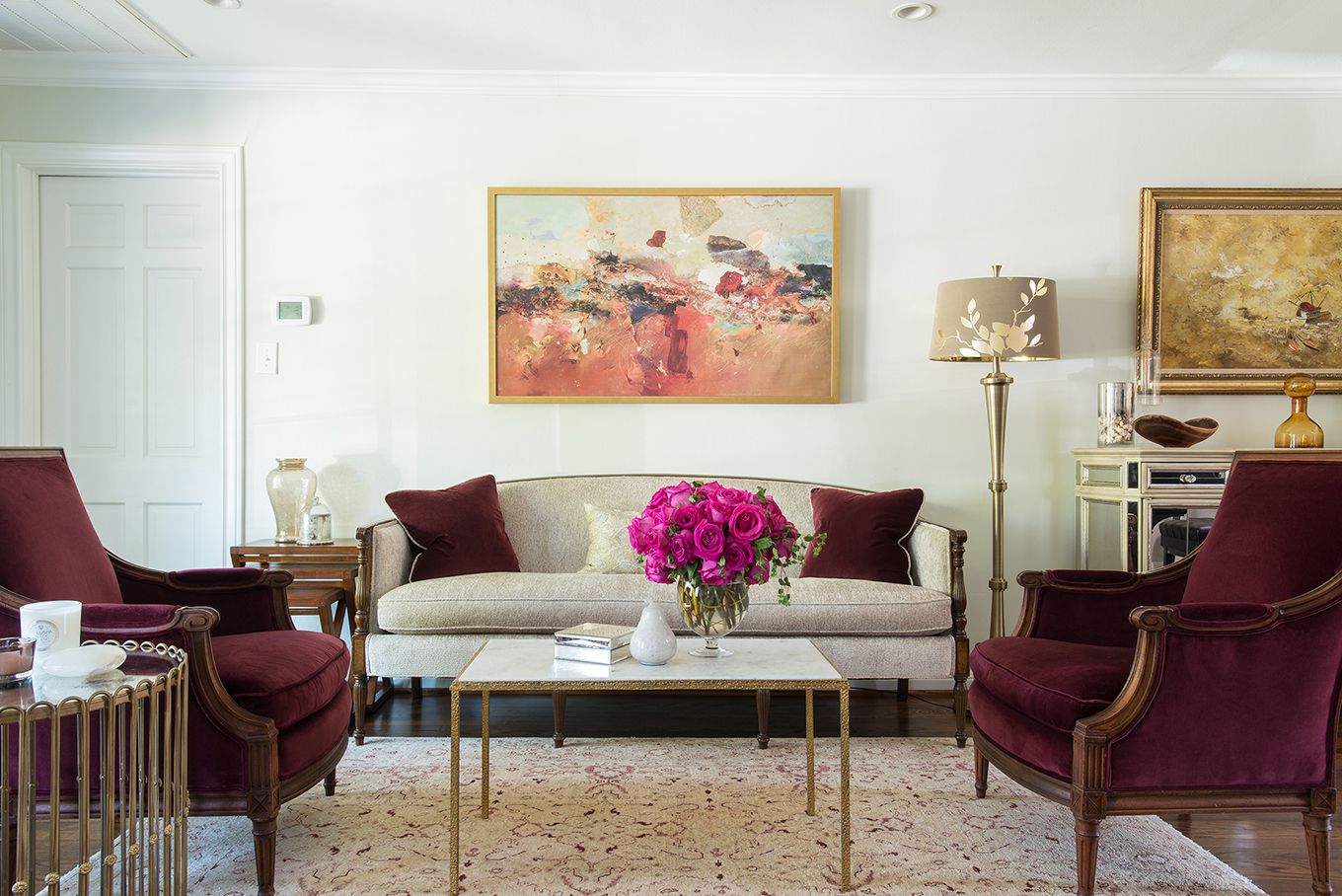 beautiful marsala color in the interior of the corridor