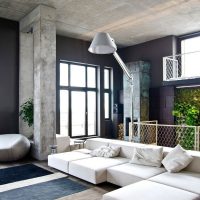 interior ceiling with concrete in the house photo