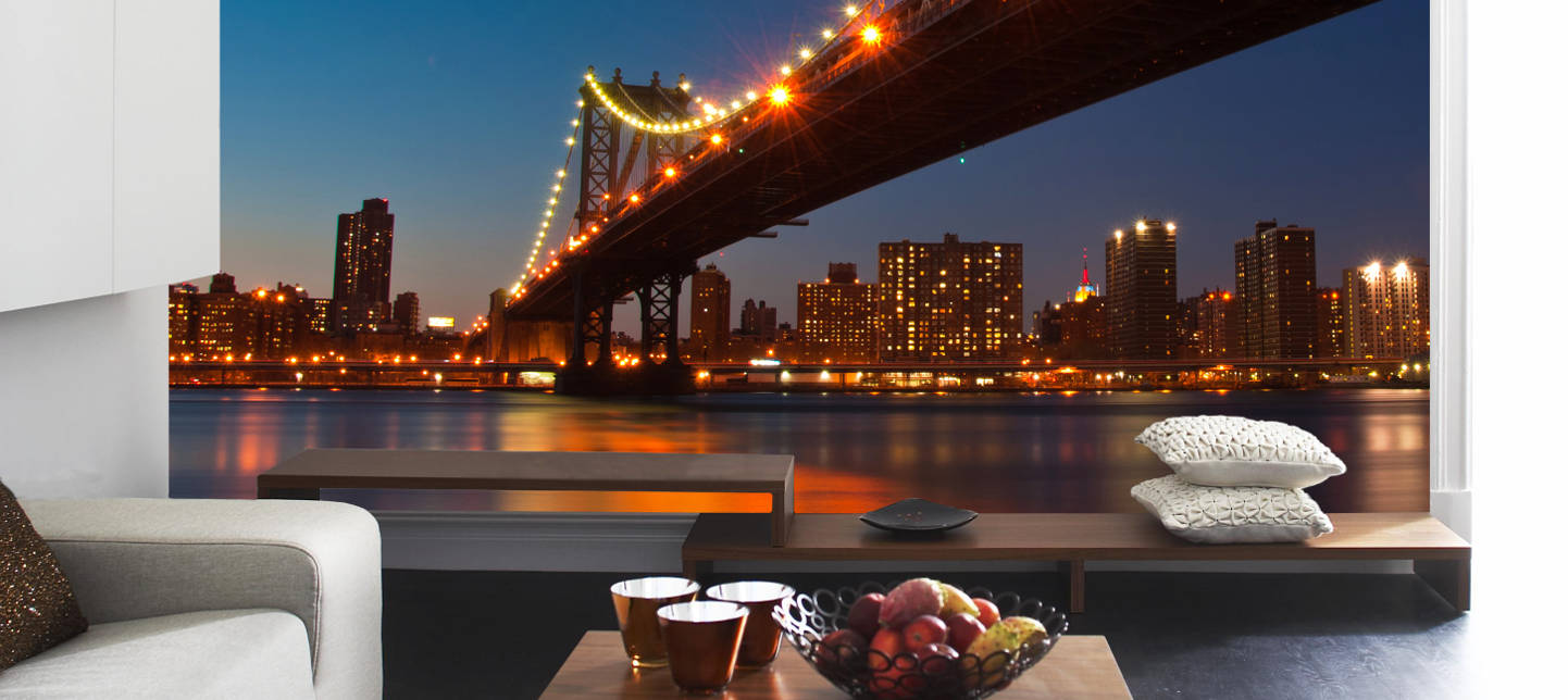 beautiful photo wallpaper with the sea in the kitchen