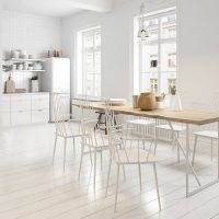 light white oak in the living room interior picture