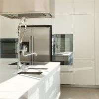 beautiful white floor in the interior of the kitchen picture