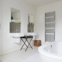 light white floor in the interior of the living room photo