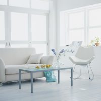 bright white floor in the interior of the kitchen picture