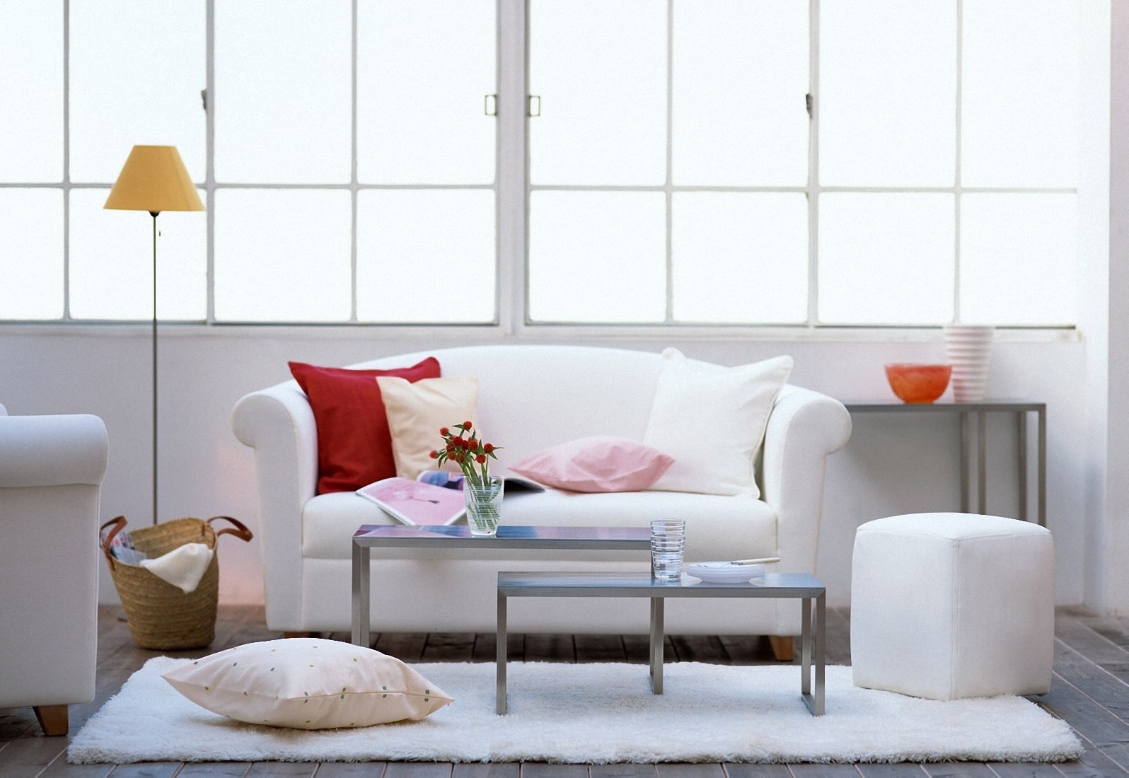 white sofa in the interior of the apartment