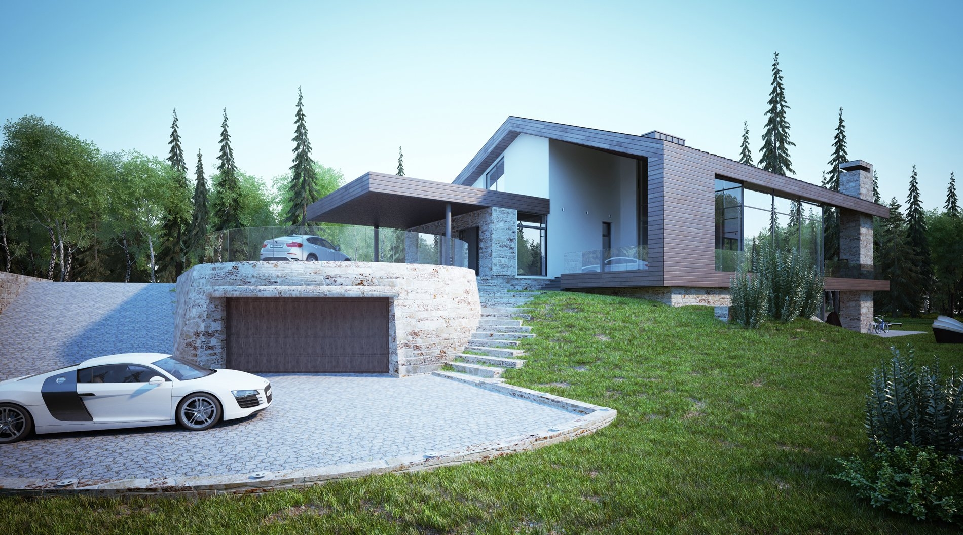 beautiful interior of a country house in an architectural style