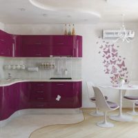 unusual bedroom design in fuchsia color photo